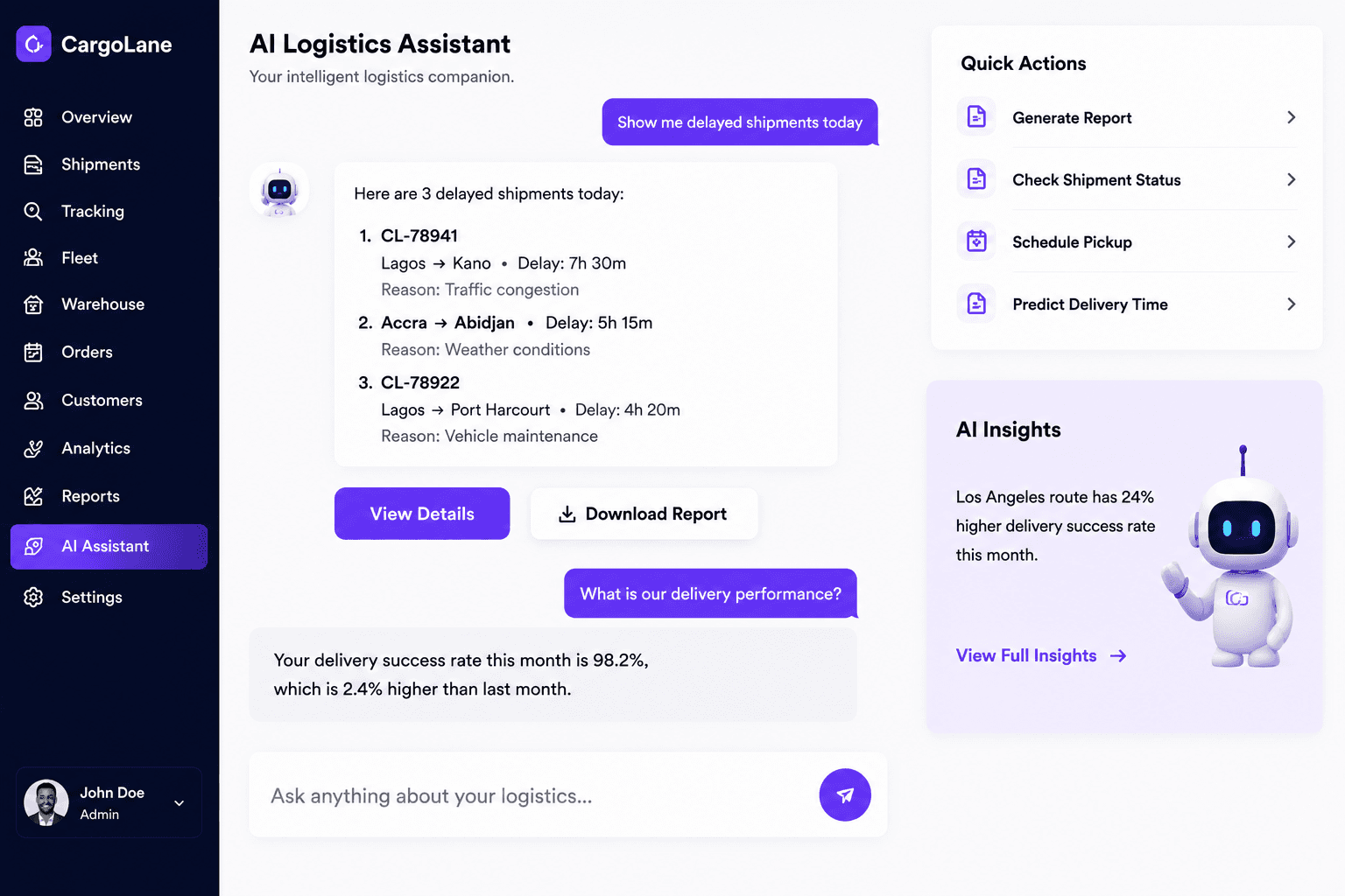 AI Logistics Assistant